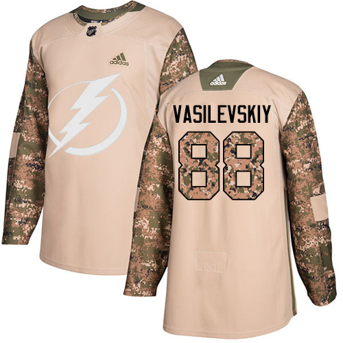 Adidas Lightning #88 Andrei Vasilevskiy Camo Authentic Veterans Day Stitched NHL Jersey